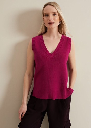 Phase Eight Marianna V Neck Knitwear Purple USA | 6718249-KL